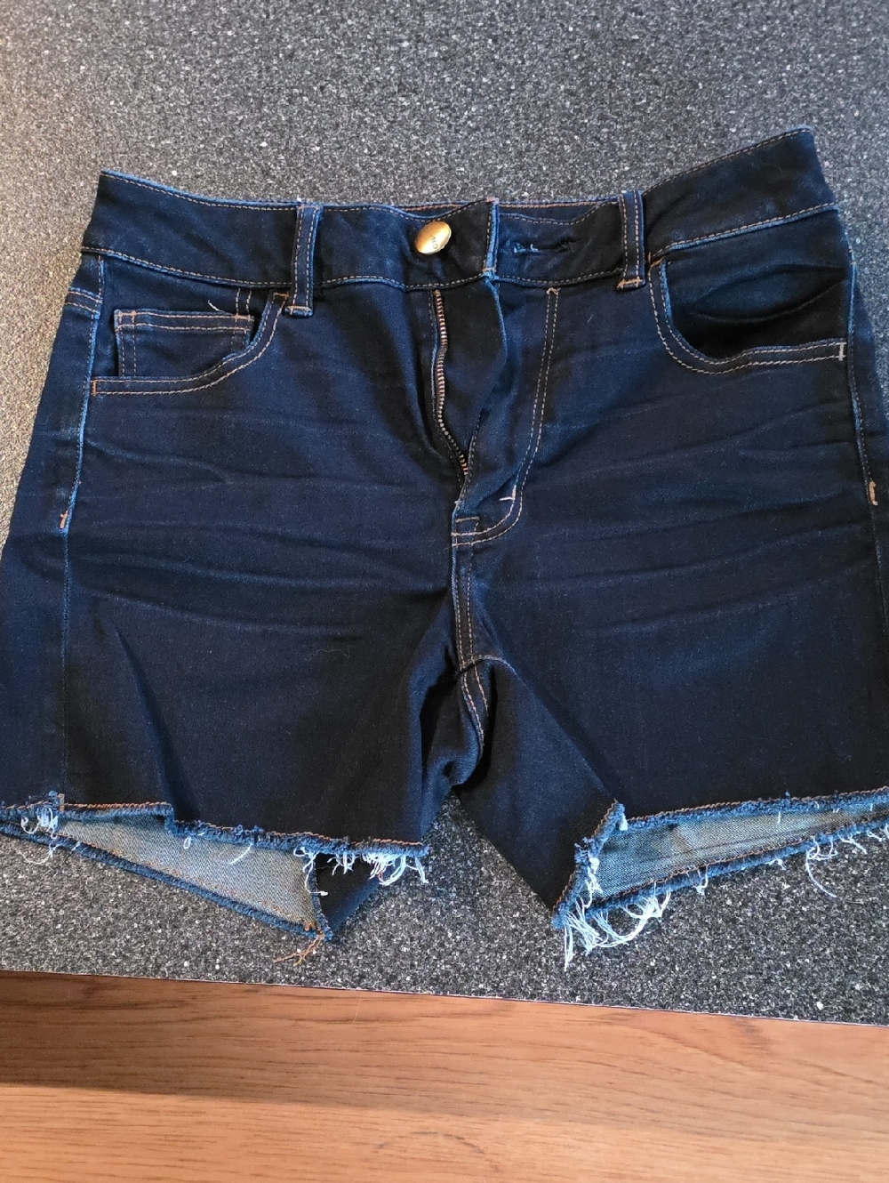 American Eagle Outfitters Dark Blue Denim Cutoff Shorts